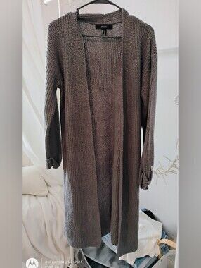Forever 21 Long Open-Front Knit Cardigan - M